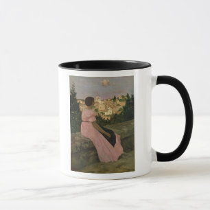 Das rosa Kleid oder Ansicht von Castelnau-Le-Lez Tasse