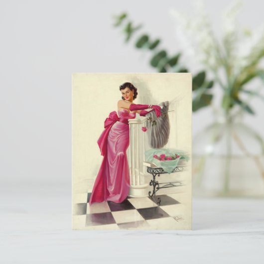 Das rosa Kleid Postkarte (Stehend Vorderseite)