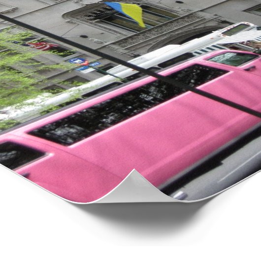 Das rosa Limo-Poster Poster (Ecke)