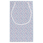 Das rosa Monogramm und das Blau quadriert kleine Geschenktüte (Rückseite)