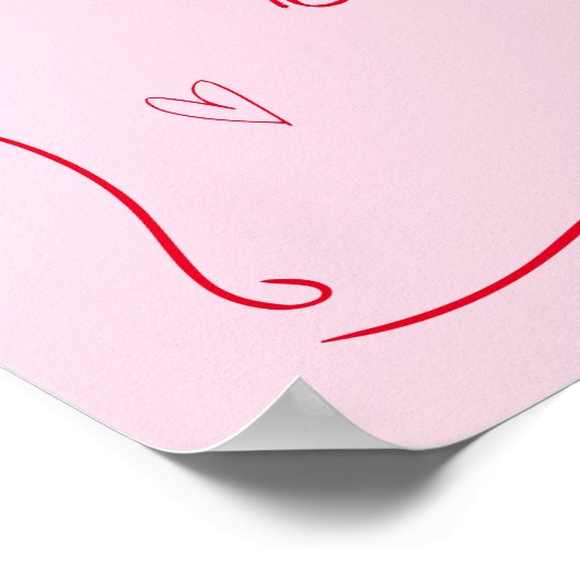 Das Rosa und das Rote Brautparty vom Markt - Willk Poster (Ecke)