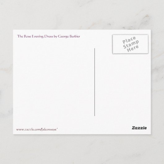 Das Rose-Abend-Kleid von George Barbier Postkarte (Rückseite)