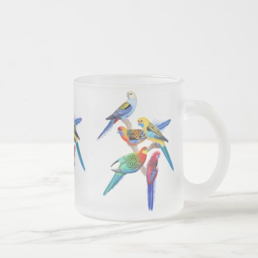 Das Rosella plappert mattierte Tasse nach (Rechts)