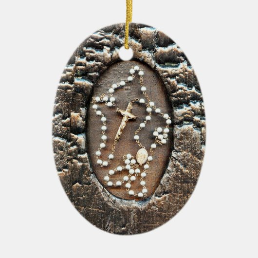 Das Rosenkranz und das Gebet zur Heilung Keramik Ornament (Vorne)