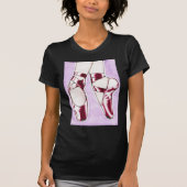 Das Rot beschuht Balletpantoffel T-Shirt (Vorderseite)