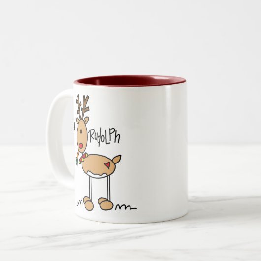 Das Rot roch Reigndeer Tasse (Vorderseite Links)