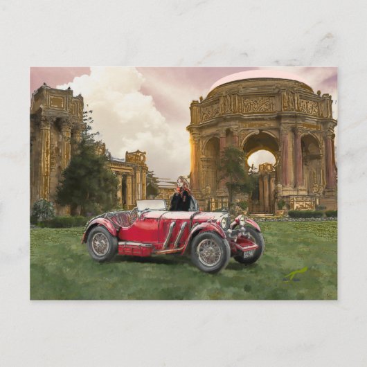 Das rote Auto Postkarte (Vorderseite)