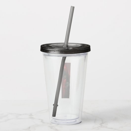 Das rote Bar-Profil von Batman Acryltrinkbecher (Rückseite)