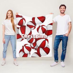 Das rote Basketballteam färbt die Dekoration der K Fleecedecke