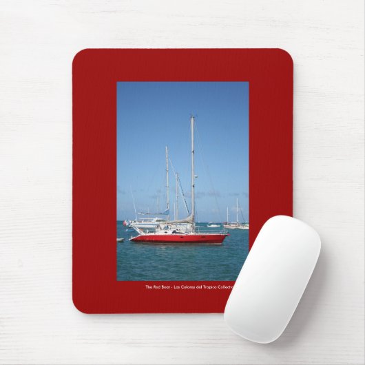 Das rote Boot Mousepad (Mit Mouse)