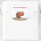 Das rote Eichhörnchen gerettet Ovaler Aufkleber (Tasche)