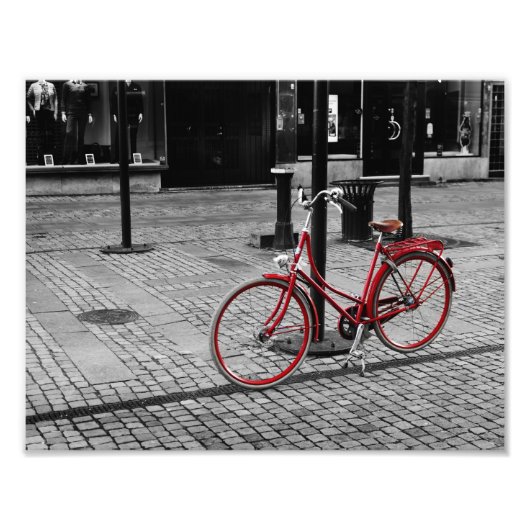 Das rote Fahrrad Fotodruck (Vorne)