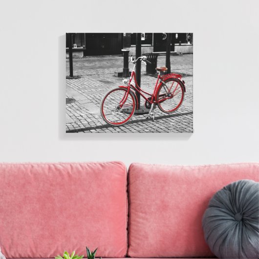 Das rote Fahrrad Leinwanddruck (Insitu (Wohnzimmer))