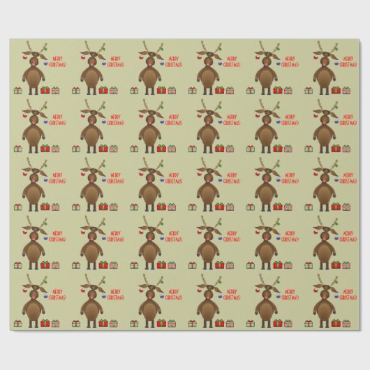 Das rote gerochene Ren, Geschenk-Verpackung Geschenkpapier (Flach)