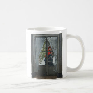 Das rote Halstuch, Porträt von Frau Monet (1873) Kaffeetasse