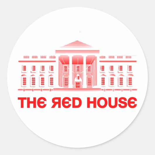 Das Rote Haus Runder Aufkleber (Vorderseite)