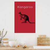 Das Rote Kangaroo Moderne Kunst Poster (Küche)