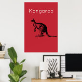 Das Rote Kangaroo Moderne Kunst Poster (Heimbüro)