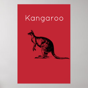 Das Rote Kangaroo Moderne Kunst Poster