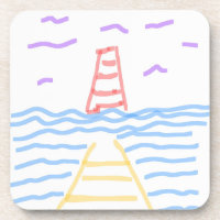 Das rote Leuchtturm und der Gelbe Untersetzer