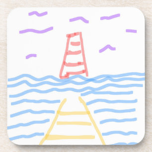 Das rote Leuchtturm und der Gelbe Untersetzer