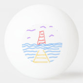 Das rote Leuchtturm und der Pier Ping Pong Ball Tischtennisball (Vorderseite)