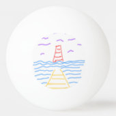 Das rote Leuchtturm und der Pier Ping Pong Ball Tischtennisball (Rückseite)