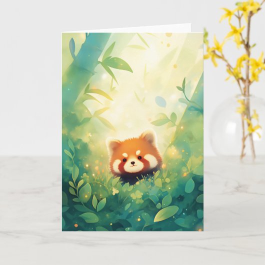 Das rote Panda Bamboo-Heiligtum Karte (Gelbe Blume)