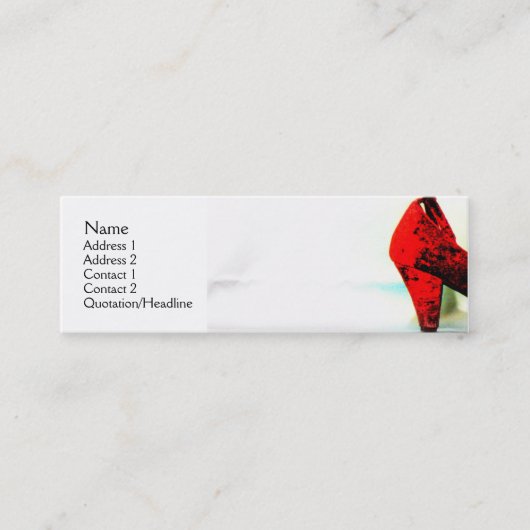 Das rote Schuh-Profil Card2 Mini Visitenkarte (Vorderseite)