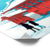 Das rote Tor von Hongo in Snow von Hiroaki Takahas Poster (Ecke)