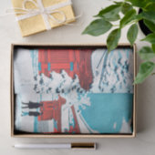 Das rote Tor von Hongo in Snow von Hiroaki Takahas Seidenpapier (Geschenk)