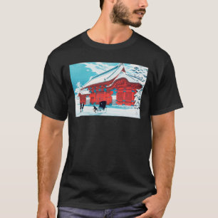 Das rote Tor von Hongo in Snow von Hiroaki Takahas T-Shirt