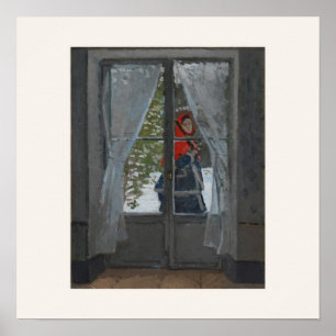 Das rote Tuch von Monet - impressionistische Kunst Poster