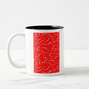 Das rote und weiße Muster. Zweifarbige Tasse