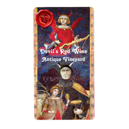 DAS ROTE WEINWACHS-SIEGEL VON DEVIL/ANTIQUE-TAROTS (Vorne)