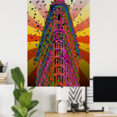 Das rötliche Flatiron-Gebäude, gelbe Schwellen Poster (Heimbüro)
