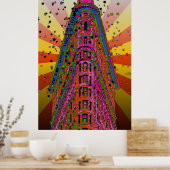 Das rötliche Flatiron-Gebäude, gelbe Schwellen Poster (Küche)