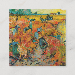 Das Rotweinberg-Gemälde von Vincent van Gogh Quadratische Visitenkarte