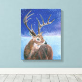 Das Rotwild (Cervus elaphus) & Winter Leinwanddruck (Insitu (Holzboden))