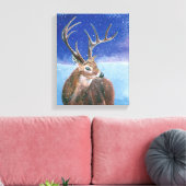 Das Rotwild (Cervus elaphus) & Winter Leinwanddruck (Insitu (Wohnzimmer))
