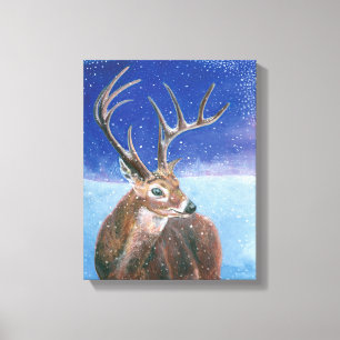 Das Rotwild (Cervus elaphus) & Winter Leinwanddruck