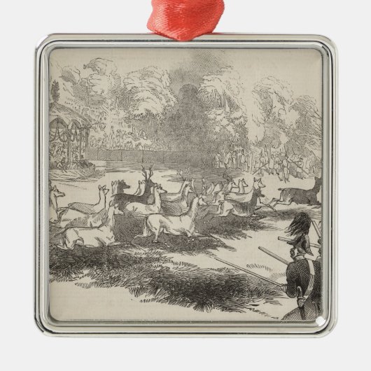 Das Rotwild-Schießen bei Gotha Ornament Aus Metall (Vorne)
