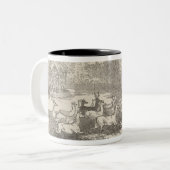 Das Rotwild-Schießen bei Gotha Zweifarbige Tasse (Vorderseite Links)