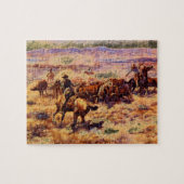 Das Roundup', Charles M. Russell_Art von Amerika Puzzle (Horizontal)