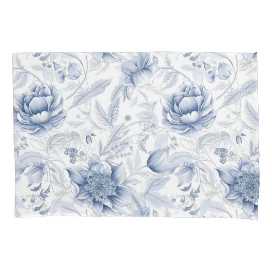 Das Royal Blue Porcelain Blumenmuster Vol.1 Thro Kissenbezug (Vorderseite)