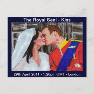 Das Royal Siegel - Kuss - Postkartenpastellkunst Postkarte