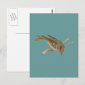 Das Ruby-Kronenkönigchen (Regulus calendula) Postkarte (Vorne/Hinten)
