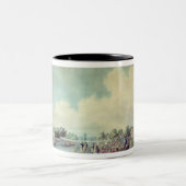 Das Rudersport-Match in Richmond Zweifarbige Tasse (Mittel)