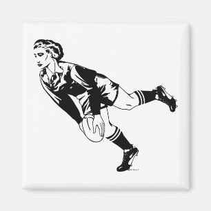 Das Rugby-Durchlauf der Frauen Magnet