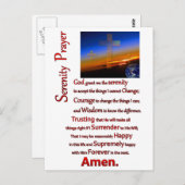 Das ruhige Gebet im Weltraum rot Postkarte (Vorne/Hinten)